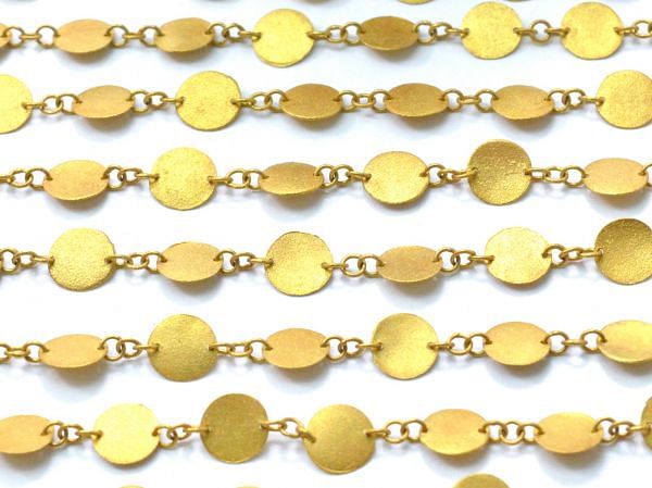  Amazingly  18k Solid Gold plain Chain in Coin Shape With 6mm ,SGGRC-042, Sold by 17 cm.