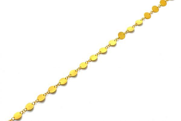  Amazingly  18k Solid Gold plain Chain in Coin Shape With 6mm ,SGGRC-042, Sold by 17 cm.