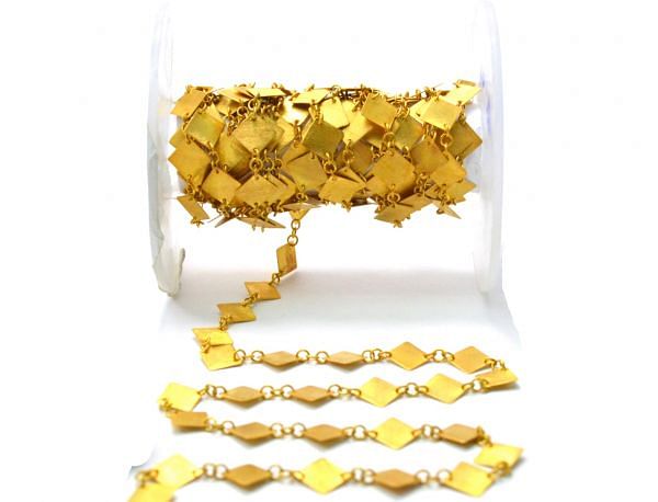  Splendid  18k Solid Gold plain Chain in Square Shape With 6mm ,SGGRC-044, Sold by 17 cm.
