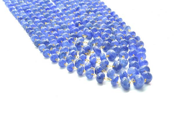  Stunning 18k Solid Gold Necklace - Natural Tanzanite Stone - 4-7mm  Size, SGGRC-051