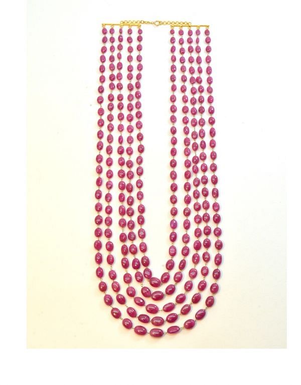  Gorgeous 14k Solid Gold Necklace With AAA Quality in Ruby Stone- 4.60X5.60 - 7X9mm , SGGRC-051