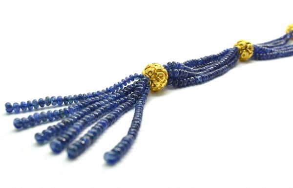   Beautiful  18k Solid Gold Necklace With Natural Tanzanite Stone - 12X14mm Size - SGGRC-054