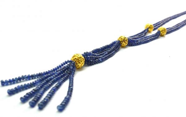   Beautiful  18k Solid Gold Necklace With Natural Tanzanite Stone - 12X14mm Size - SGGRC-054