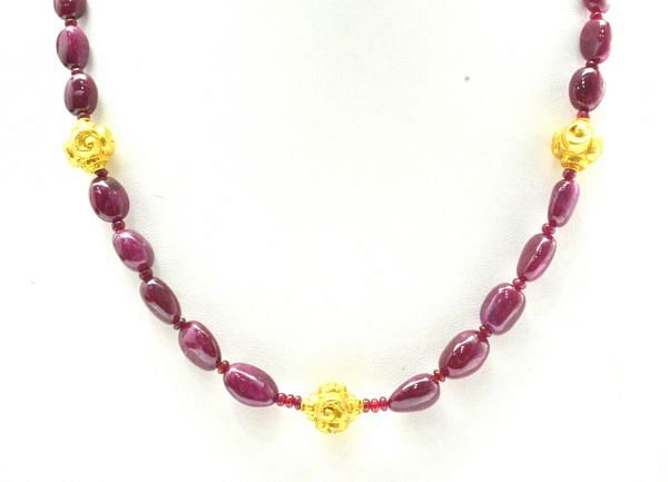   Stunning   18k Solid Gold Necklace With Natural Tanzanite Stone - 12X14mm Size - SGGRC-054