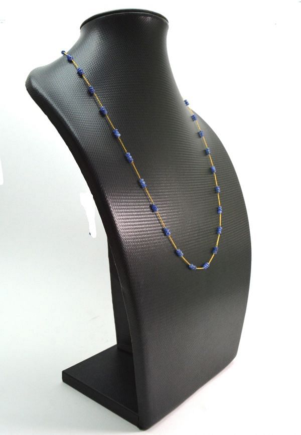 Stunning  18k Solid Gold Necklace in 3.50mm - Natural Sapphire Stone  - SGGRC-072