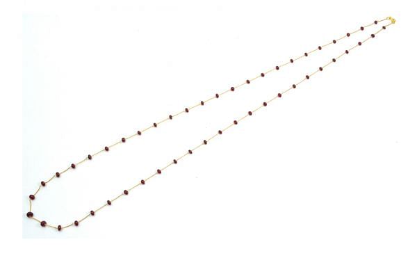 Beautiful 18k Solid Gold Necklace With Natural Ruby Stone - 4-5.50mm Size - SGGRC-075