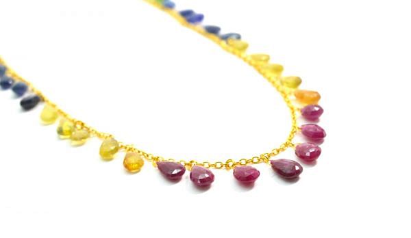 Lovely 18k Solid Gold Necklace With AAA Quality in  7.00x4.50-9.00x6.00mm- SGGRC-083