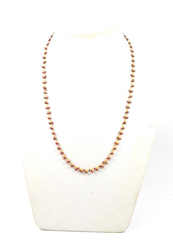  18k Solid Gold Necklace Studded With AAA Quality - 2.50 - 3.00 mm , SGGRC-098