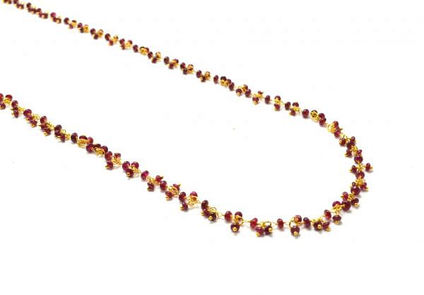  18k Solid Gold Necklace Studded With AAA Quality - 2.50 - 3.00 mm , SGGRC-098