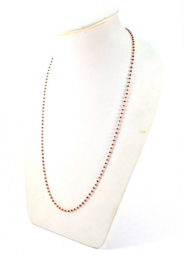  14k  Solid Gold Necklace With Ruby Stone In 2.50 MM Size  , SGGRC-117