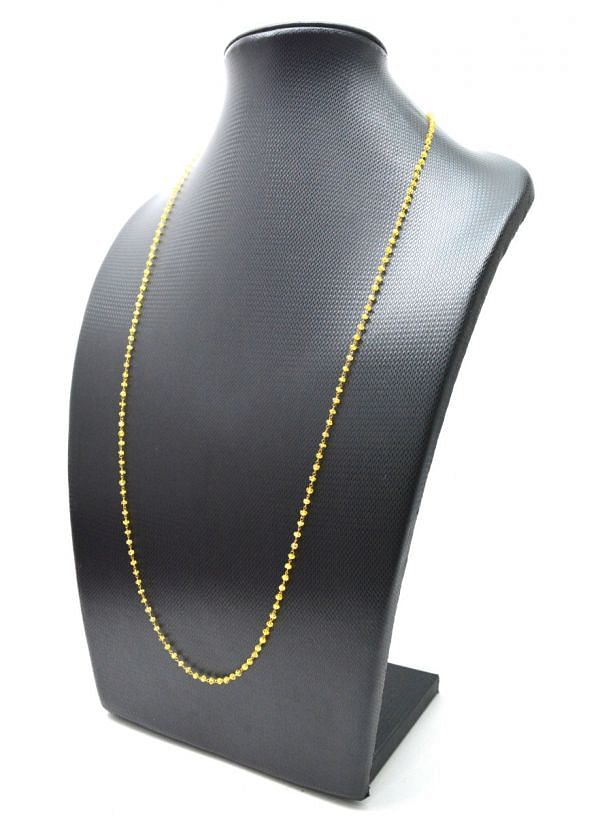  14k Solid Gold Necklace Studded With Natural Yellow Sapphire Stones, 2MM - SGGRC-136