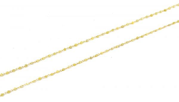  14k Solid Gold Necklace - Natural Multi Stones ,3MM - SGGRC-154