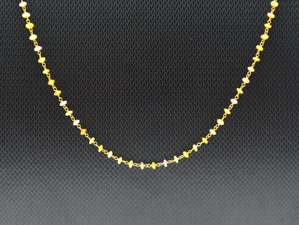  Gorgeous 14k Solid Gold Necklace With Yellow Diamond Stone -  SGGRC-155
