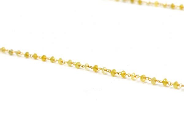  14k Solid Gold Necklace Studded With Natural Yellow Diamond Stones - SGGRC-157