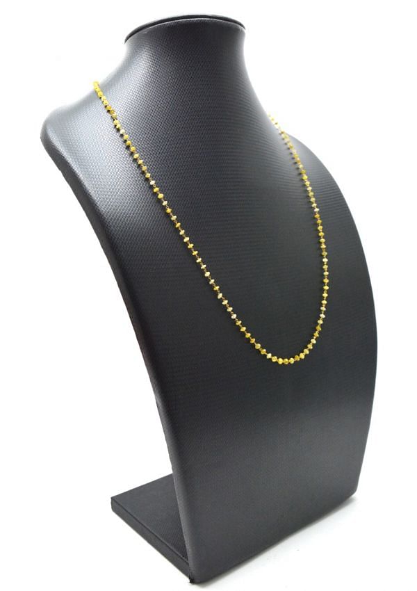  14k Solid Gold Necklace With Natural Yellow Diamond Stones -3MM Size, SGGRC-158