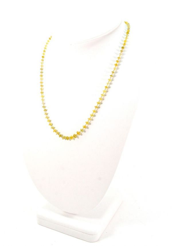  18k Solid Gold Necklace In Roundel Shape With Natural Yellow Diamond Stones - SGGRC-162