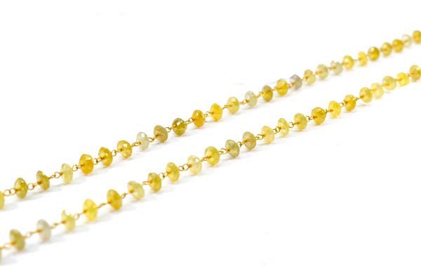  18k Solid Gold Necklace In Roundel Shape With Natural Yellow Diamond Stones - SGGRC-162