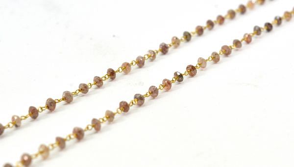  14k Solid Gold Necklace Studded With Natural Red Diamond Stone -  SGGRC-165