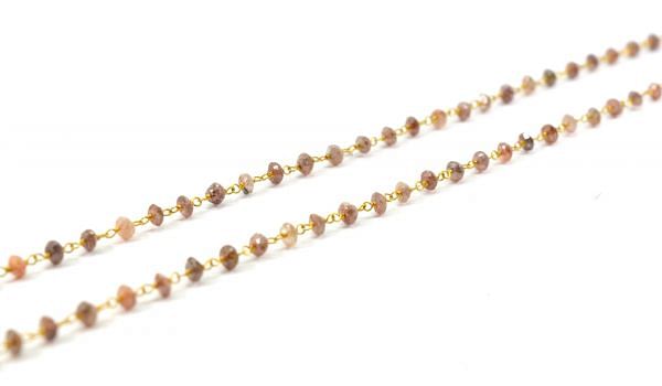  14k Solid Gold Necklace Studded With Natural Red Diamond Stone -  SGGRC-165