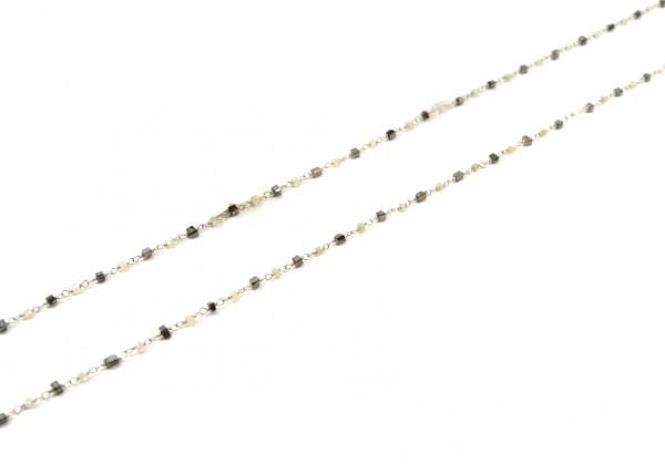  Amazingly 14k Solid Gold Necklace -Black And Grey Diamond Stone, 1.50 MM - SGGRC-169