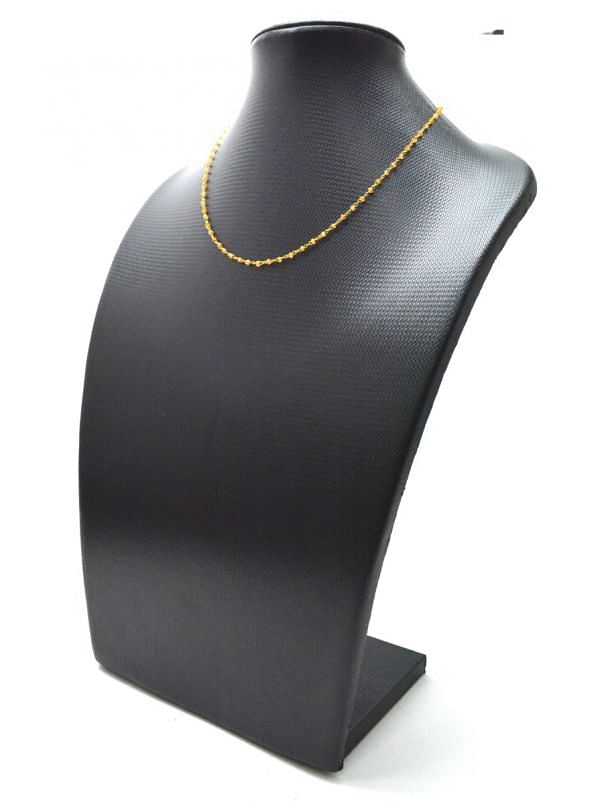  14k Solid Gold Necklace With Natural Orange Sapphire Stone, 2mm -  SGGRC-184