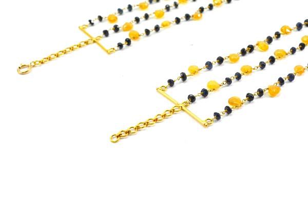  14k Solid yellow Gold Necklace With Sapphire, Ruby Stone , 2.50 MM -  SGGRC-200