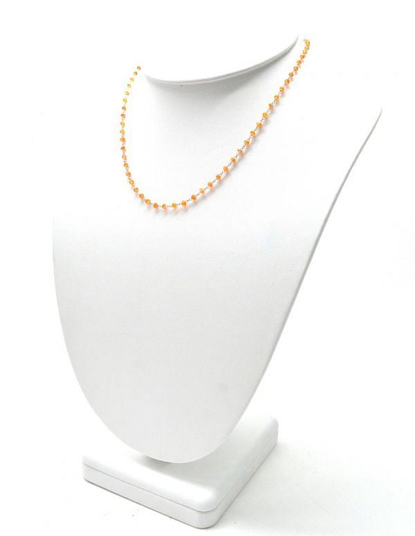  14k Solid yellow Gold Necklace With Natural Cornelian Stones - 2.50 MM, SGGRC-217