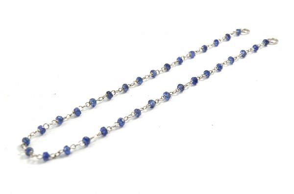  14k Solid yellow Gold Necklace Studded With Sapphire Stone, 1.50 MM - SGGRC-230