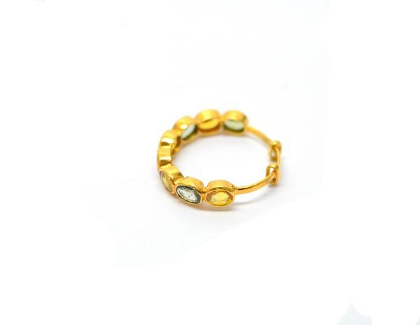 18K Solid Yellow Gold Ring With  Multi Sapphire Stone, SGTAN-1169, Sold By 1 Pcs.