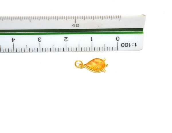 18K Solid Yellow Gold Pear Shape Pendant With Natural Yellow Sapphire Stone, SGTAN-1175, Sold By 1 Pcs.