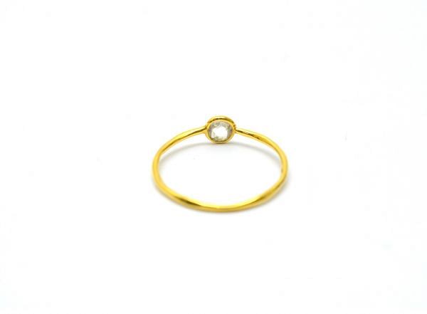 18K Solid Yellow Gold Natural Blue Sapphire Stone Studded In Round  Shape Ring, SGTAN-1203, Sold By 1 Pcs.