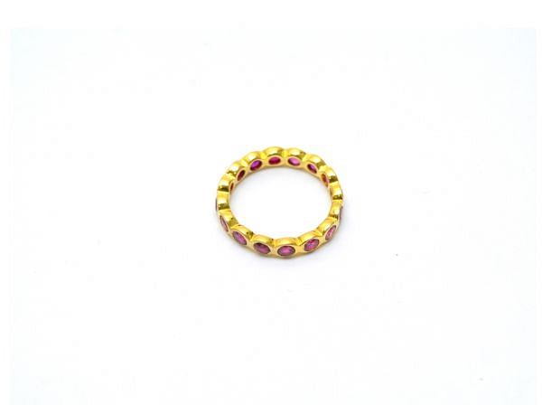 18K Solid Yellow Gold Natural Ruby  Stone Ring ,(Round  Shape), SGTAN-1204, Sold By 1 Pcs.