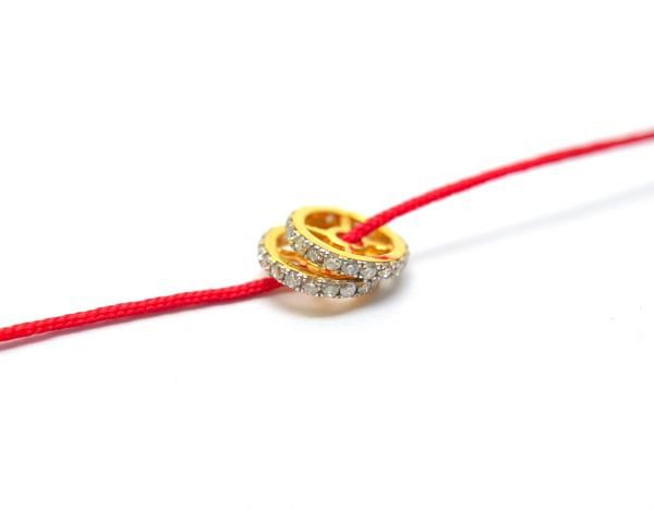 14K Solid Yellow Gold 8,00mm Micro Pave Diamond Stone Bead, (Wheel Shape), SGTAN-1249, Sold By 1 Pcs.