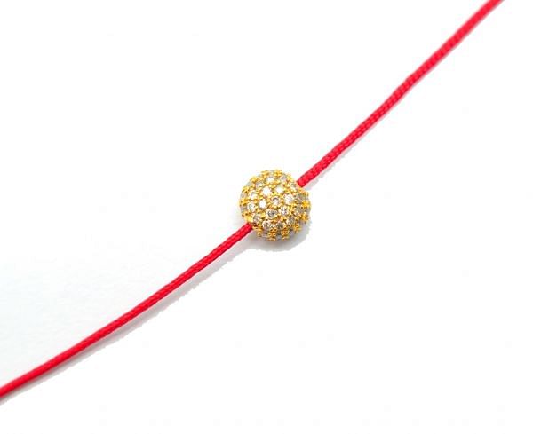14K Solid Yellow Gold  6,00mm Micro Pave Diamond Stone Bead With Coin Shape, SGTAN-1251, Sold By 1 Pcs.