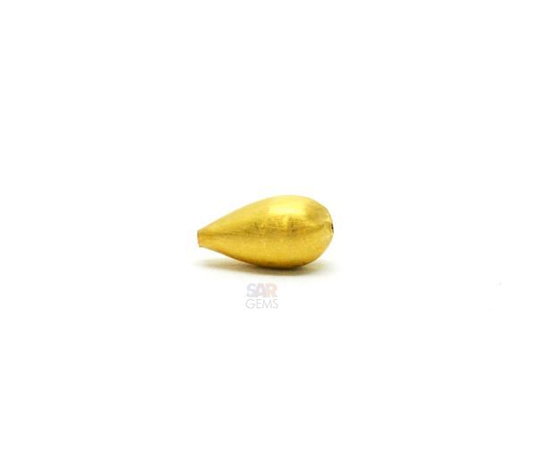 18K Solid Yellow Gold 9X5 mm Bead in Pear Shape, SGTAN-0002, Sold By 1 Pcs.