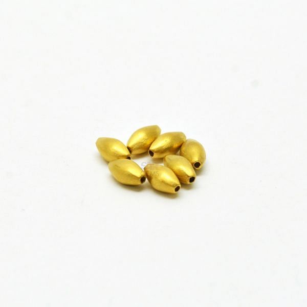 18K Solid Yellow Gold Bead -Marquise Shape And 8x4 mm Size, SGTAN-0003, Sold By 1 Pcs.