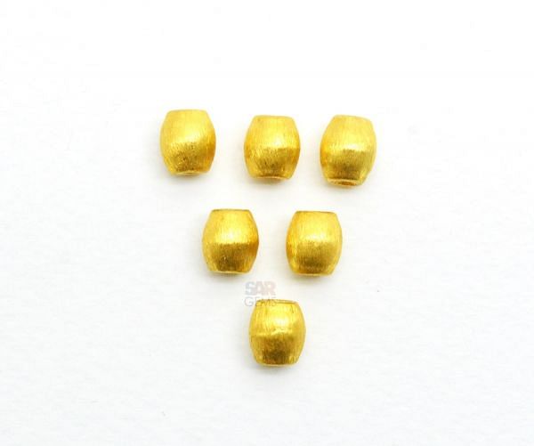 18K Solid Yellow Gold  Oval Shape Bead In 8x7 mm Bead, SGTAN-0004, Sold By 1 Pcs.