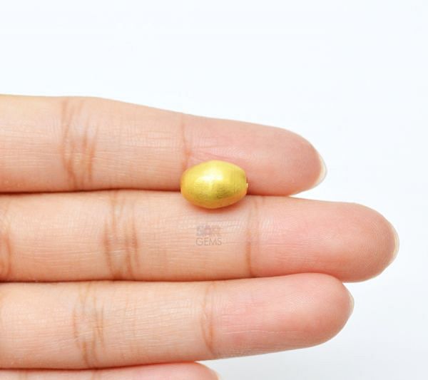 18K Solid Yellow Gold Oval Shape 11X8mm Bead, SGTAN-0005, Sold By 1 Pcs.
