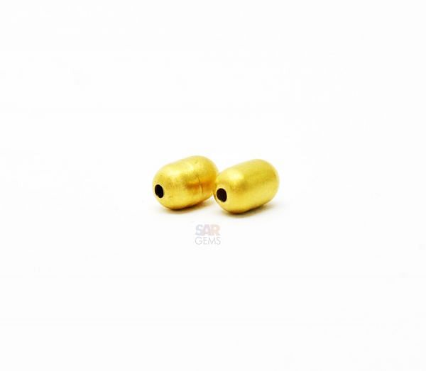 18K Solid Yellow Gold Drum Bead, (10x6,50mm Size), SGTAN-0006, Sold By 1 Pcs.