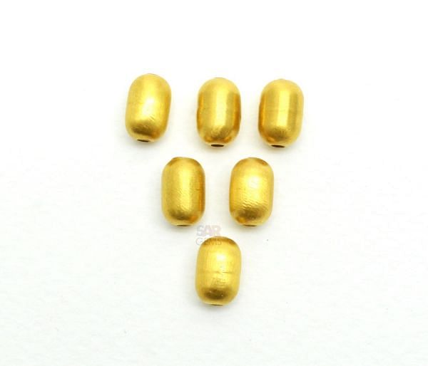 18K Solid Yellow Gold Drum Bead, (10x6,50mm Size), SGTAN-0006, Sold By 1 Pcs.