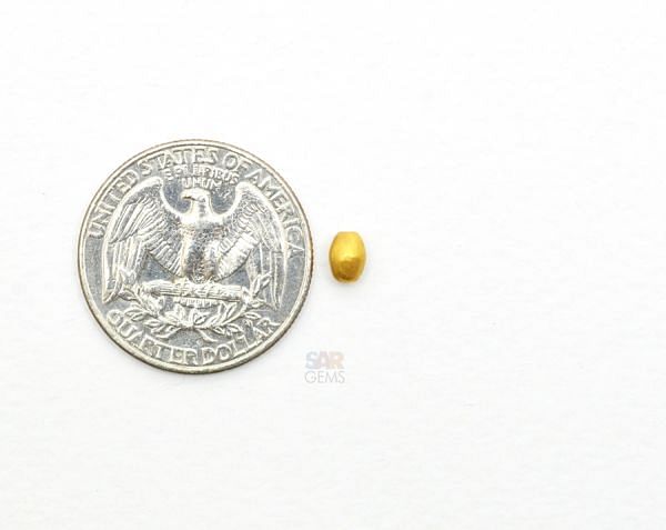 18K Solid Yellow Gold Oval Shape Matt Finished, 5X4mm Bead, SGTAN-0008, Sold By 2 Pcs.