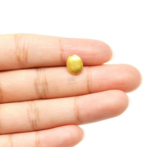 18K Solid Yellow Gold Puff Coin Shape Matt Finished, 9X7X3mm Bead, SGTAN-0014, Sold By 1 Pcs.