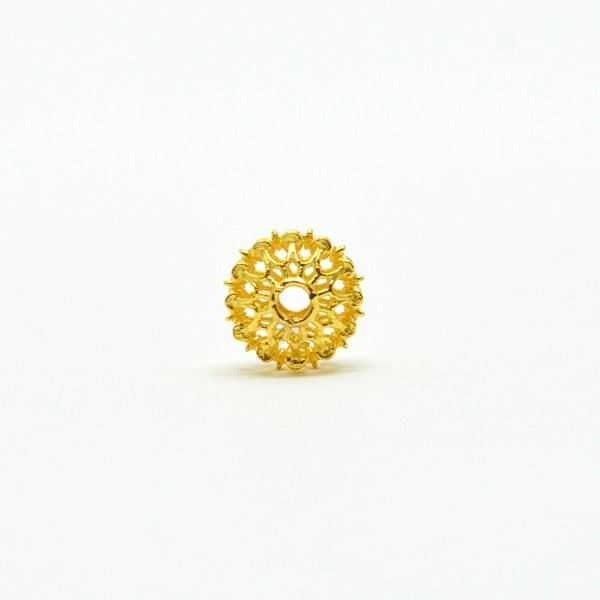 18K Solid Yellow Gold Roundel Shape Plain Finished, 8X9mm Bead, SGTAN-0023, Sold By 1 Pcs.