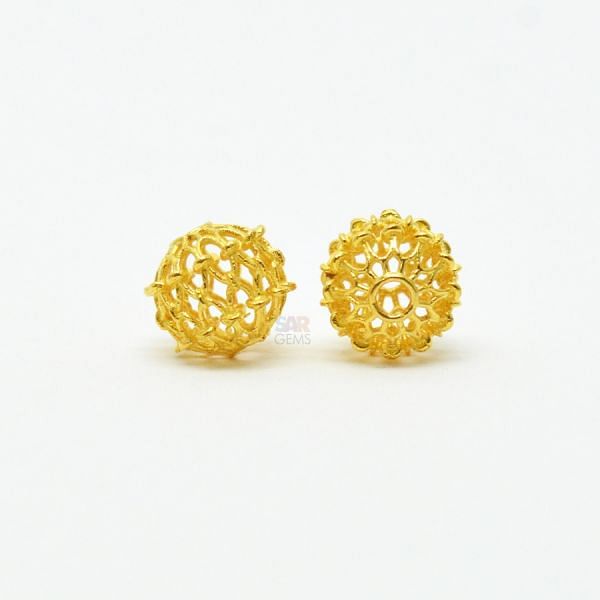 18K Solid Yellow Gold Roundel Shape Plain Finished, 8X9mm Bead, SGTAN-0023, Sold By 1 Pcs.