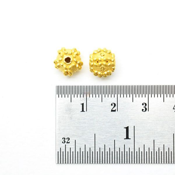 18K Solid Yellow Gold Fancy Ball Shape Fancy Textured Finished, 8mm Bead, SGTAN-0028, Sold By 1 Pcs.