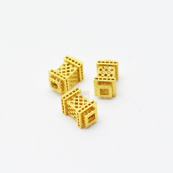 18K Solid Yellow Gold Fancy Shape Textured Finished, 8X5mm Bead, SGTAN-0045, Sold By 1 Pcs.