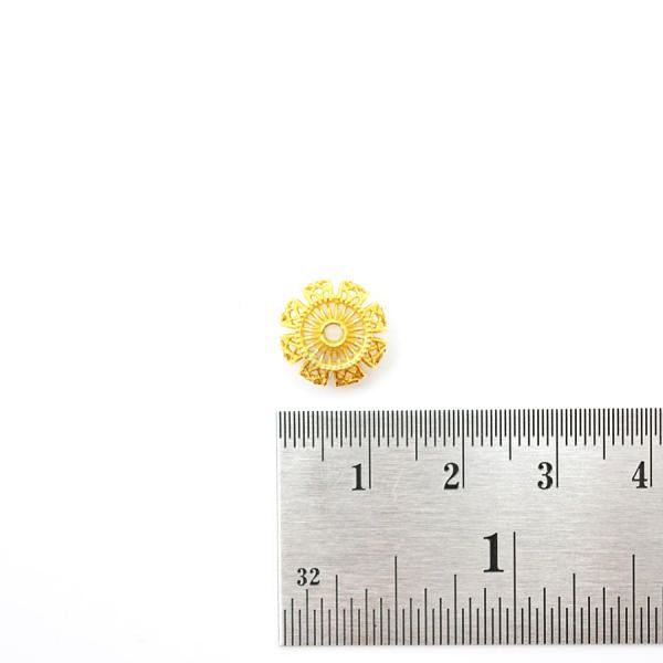 18K Solid Yellow Gold Roundel Shape Fancy Textured Finished,12X8mm Bead, SGTAN-0051, Sold By 1 Pcs.