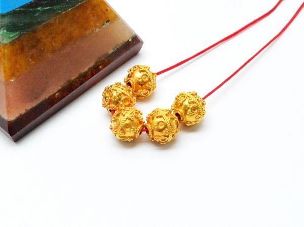 18K Solid Yellow Gold Roundel Shape Plain Fancy Finished 9,0X9,50mm Bead, SGTAN-0070, Sold By 1 Pcs.