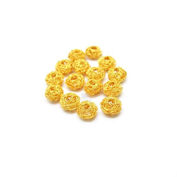 18K Solid Yellow Gold Roundel Shape Plain Wire Finished 10,0X6,0mm Bead, SGTAN-0071, Sold By 1 Pcs.