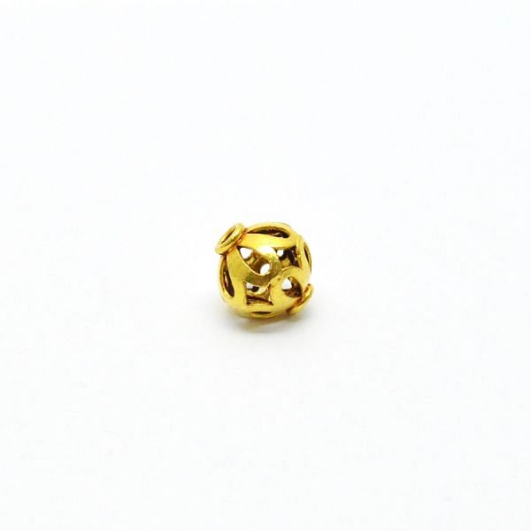 18K Solid Yellow Gold Fancy Roundel Shape Plain Finished 8,0X8,0mm Bead, SGTAN-0075, Sold By 1 Pcs.